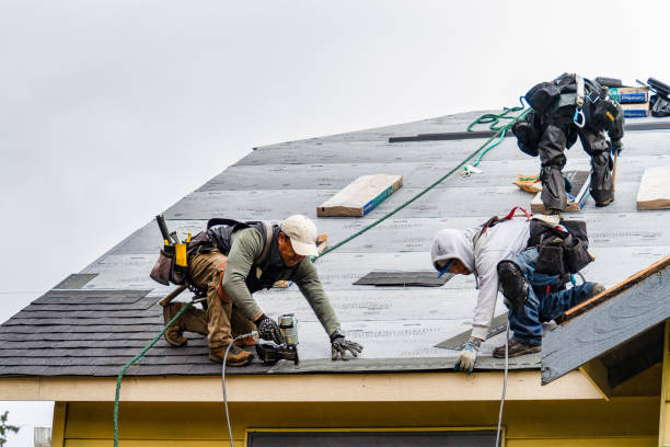 Professional Gutter Installation technician working in Bath, IN